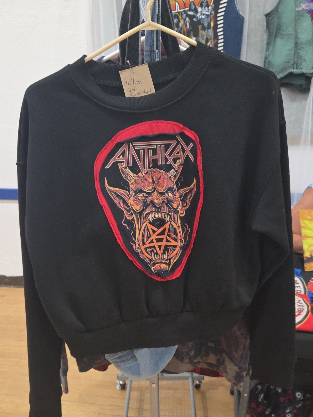 Anthrax crop sweatshirt